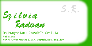 szilvia radvan business card